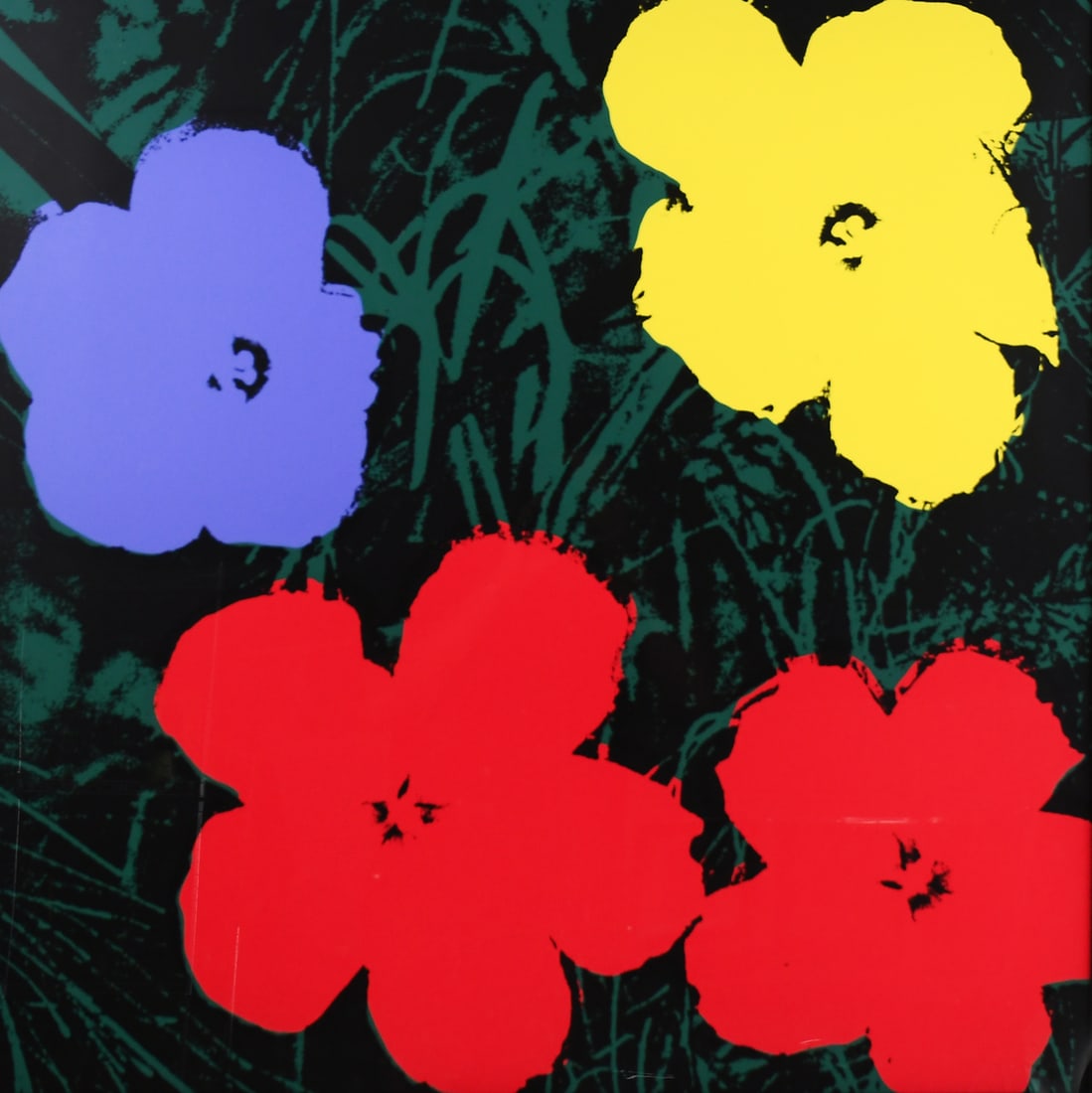ANDY WARHOL FLOWERS SCREENPRINT: WARHOL, Andy, (American, 1928-1987): "Flowers Ref; F&S II.64-73", Color Screenprint/Museum Board after the Original, 36" x 36", stamped verso "Published by Sunday B. Morning" and "Fill in your own sig
