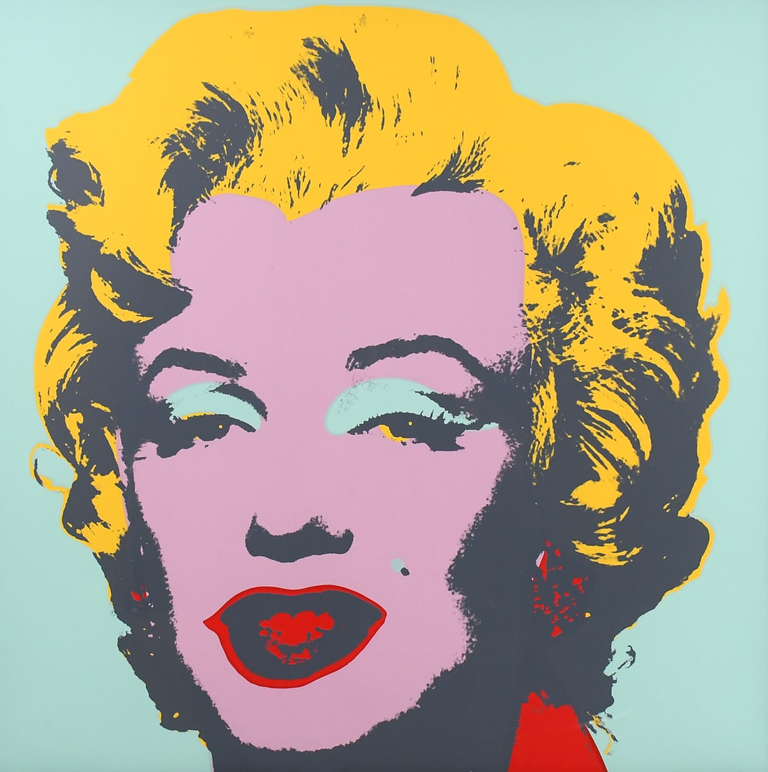 ANDY WARHOL MARILYN MONROE SCREENPRINT: WARHOL, Andy, (American, 1928-1987): "Marilyn Monroe Ref; F&S 22-31", Color Screenprint/Museum Board after the Original, 36" x 36", stamped verso "Published by Sunday B. Morning" and "Fill in your