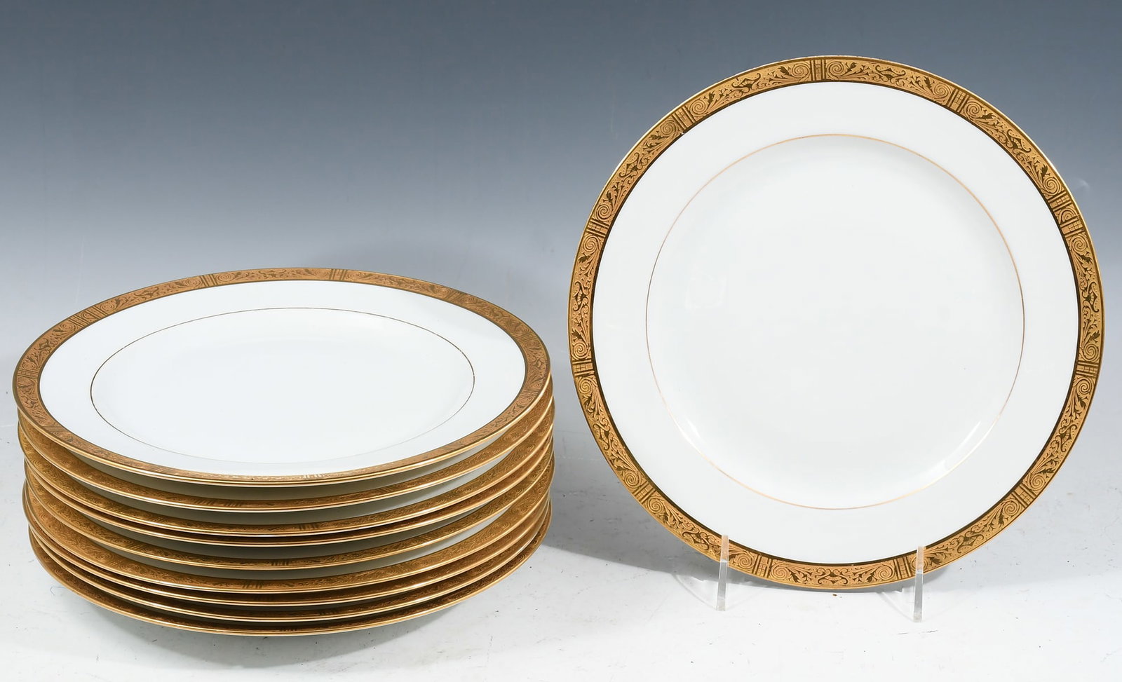 10 PC. ROSENTHAL GOLD ENCRUSTED DINNER PLATES (1 of 4)