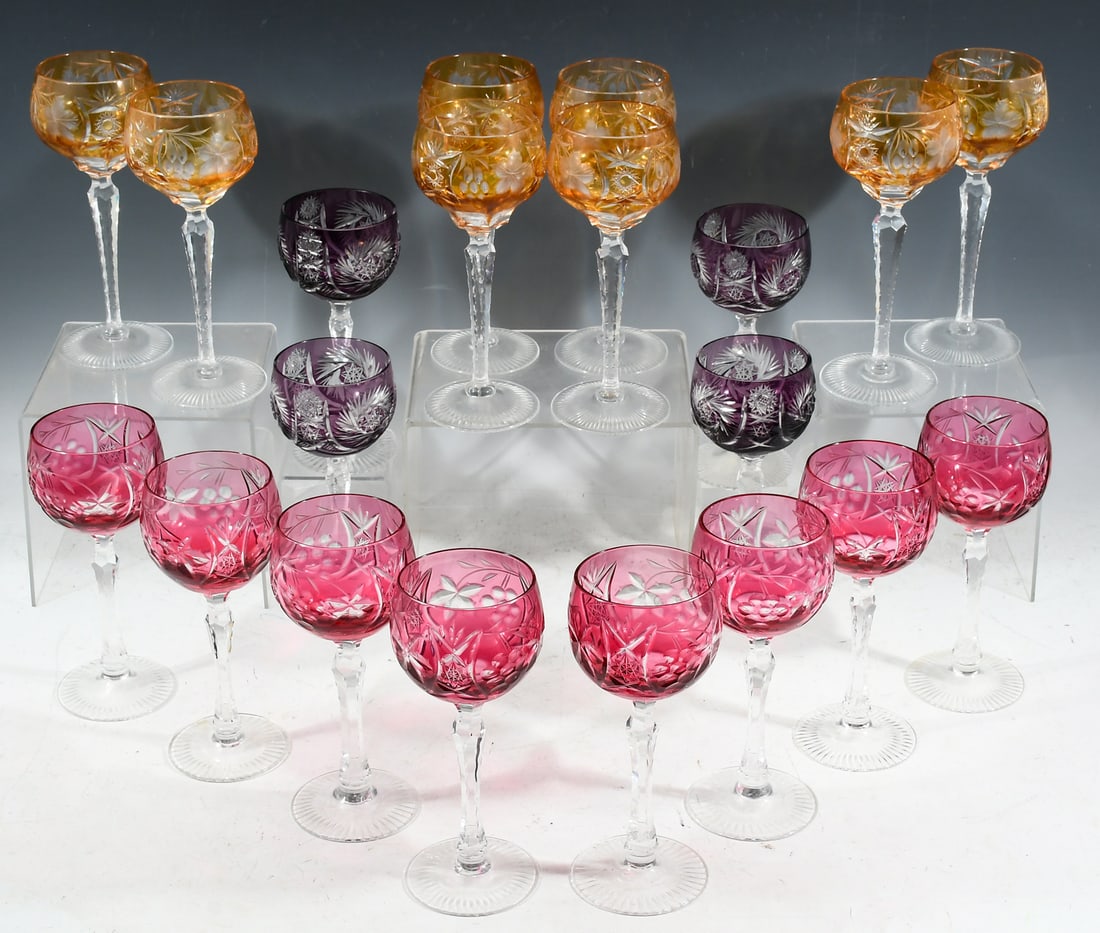 20 PC. BOHEMIAN CUT TO CLEAR GLASS STEMWARE (1 of 4)