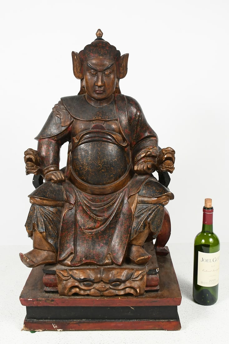 LARGE SEATED ASIAN ROYAL CARVING (1 of 3)