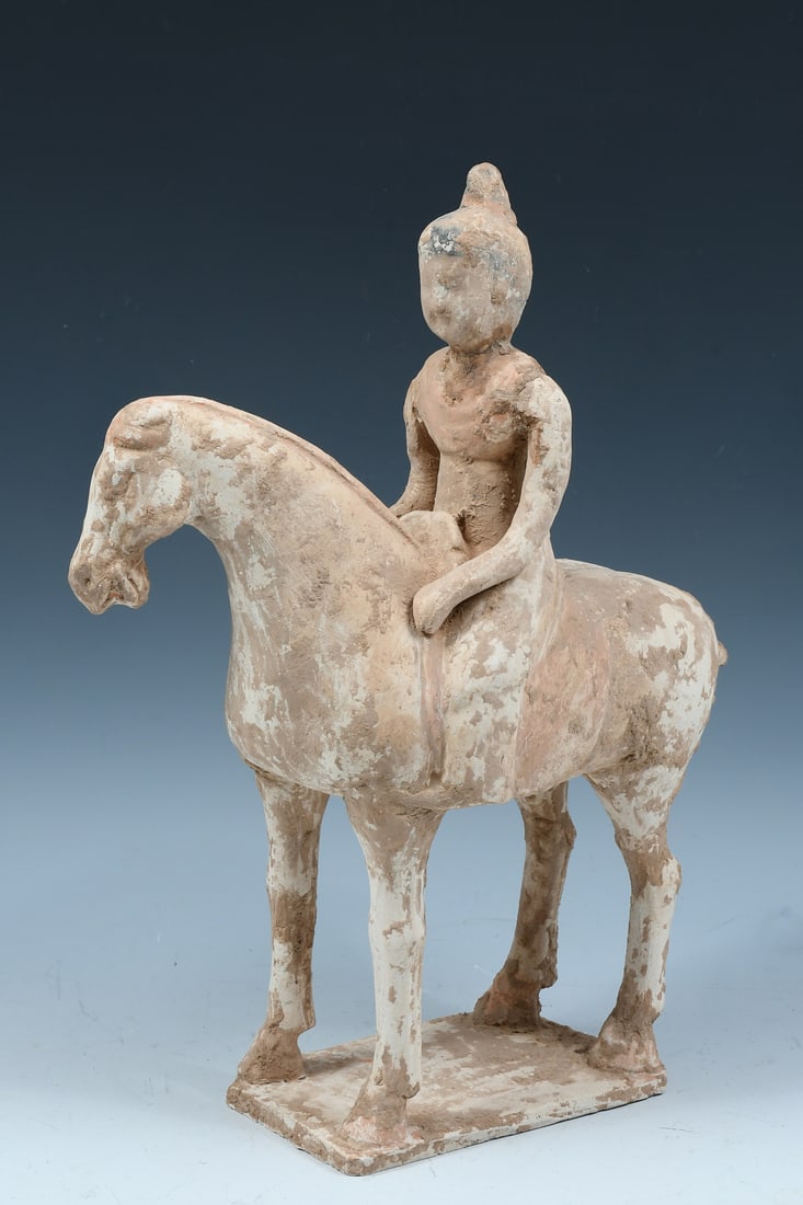 CHINESE HAN DYNASTY POTTERY HORSE & RIDER (1 of 3)