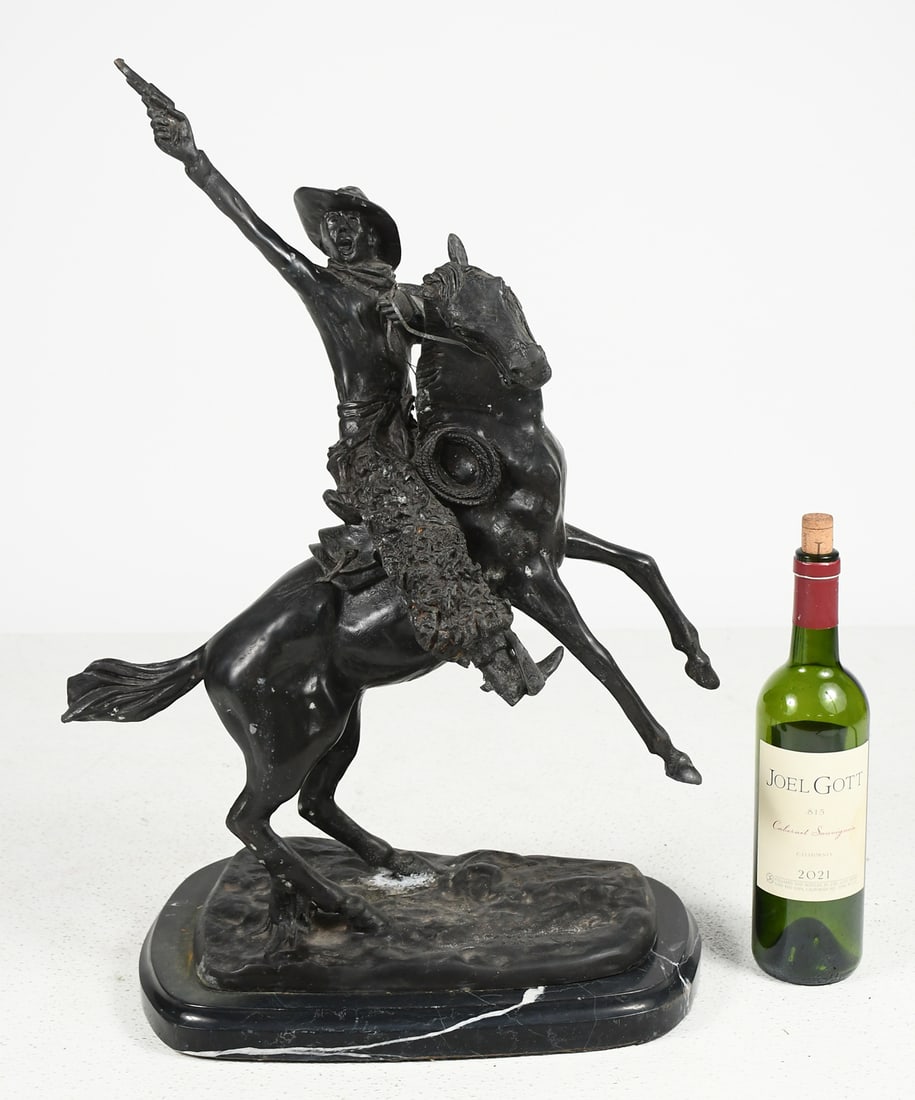 COWBOY ON HORSEBACK BRONZE AFTER CHARLES RUSSELL (1 of 4)