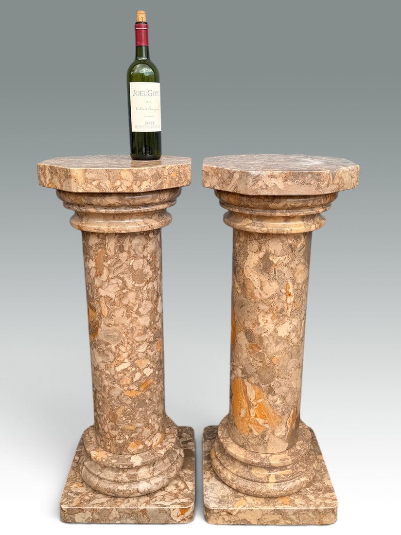 PR. LARGE MARBLE PEDESTALS: PR. LARGE MARBLE PEDESTALS: