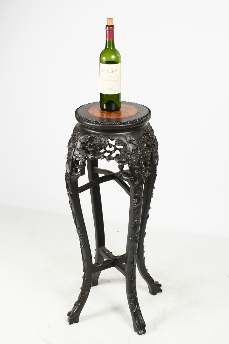 CARVED CHINESE JARDINERE STAND (1 of 4)