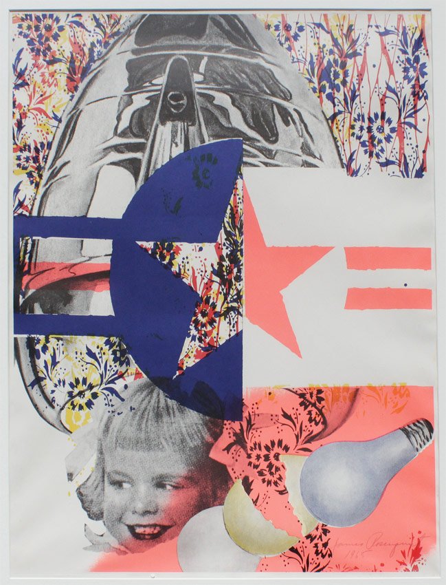 ROSENQUIST F-111 LITHOGRAPH: ROSENQUIST, James, (American, 1933- ): "F-111", Lithograph, Sight size 28" x 22 1/4", pencil signed lower right, dated 1965, metal frame 34 1/2" x 29".