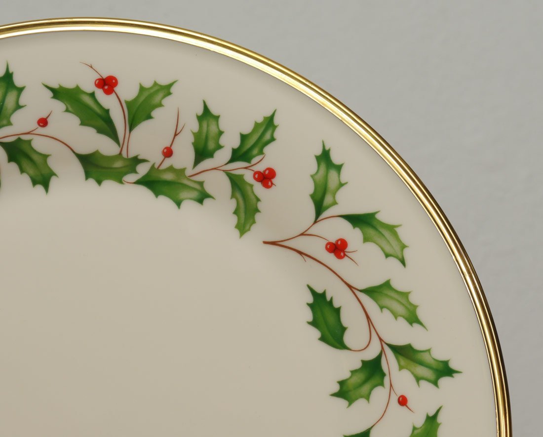 LENOX HOLIDAY CHRISTMAS FINE CHINA 45 PC: LENOX FINE CHINA ''HOLIDAY'' PATTERN: Approx. 45 pieces to include 16 Dinner Plates (10 3/4''), 17 Salad plates, 6 Soup Bowls, and 6 mugs. Lenox is the only major manufacturer of bone china in the U.S