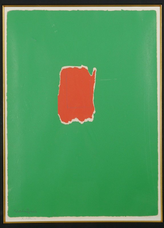 SPOLETO FESTIVAL SCREEN PRINT: MOTHERWELL, Robert, (American, 1915-1991): ''Spoleto Festival'', Screen Print, Sight size 31 1/2'' x 22 1/2'', pencil signed lower left, #'d 101/150, signed in the plate, dated 1968, custom frame 46''