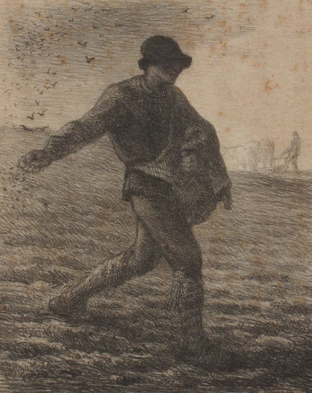 JEAN FRANCOIS MILLET LE SEMEUR LITHOGRAPH