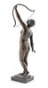 DIANA WITH BOW BRONZE SCULPTURE SIGNED HOFFMANN - 3