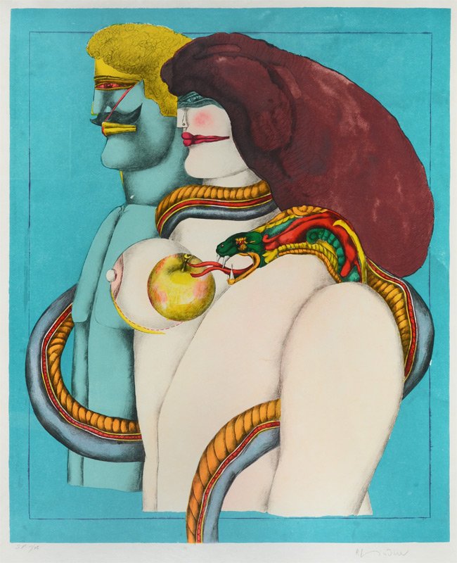 RICHARD LINDNER MAN & WOMAN: LINDNER, Richard, (German-American, 1901-1978): Man & Woman