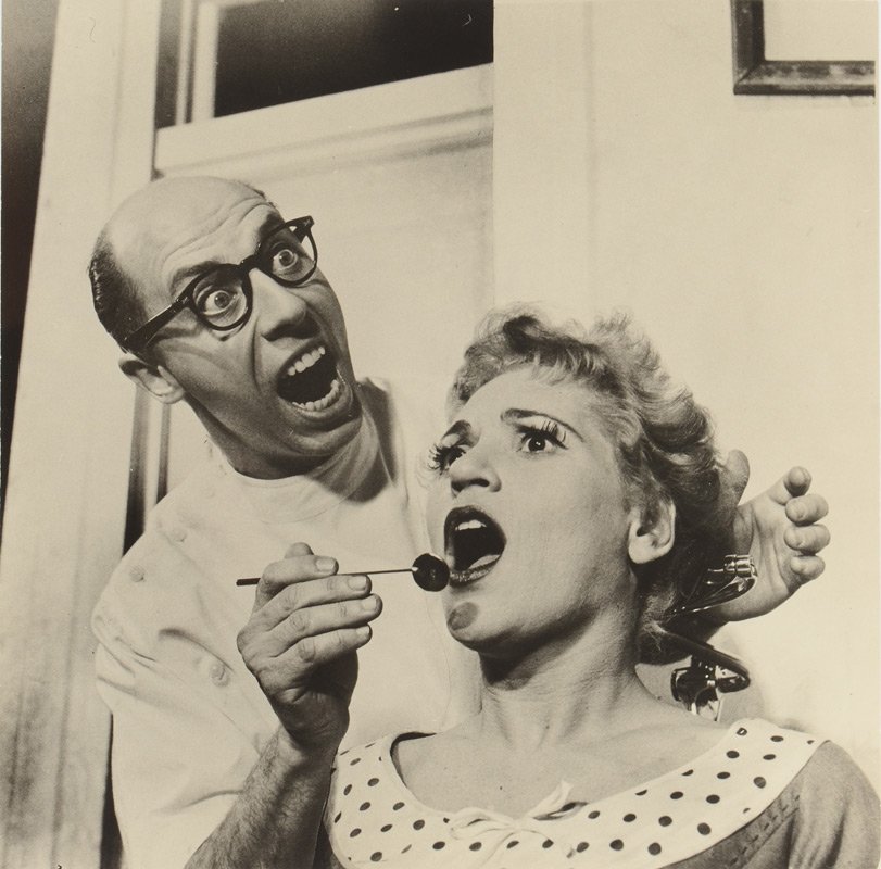PHILIPPE HALSMAN PHOTOGRAPH: HALSMAN, Philippe, (Russian, 1906-1979): Still Photograph of Judy Holliday and Bernard West, ''''Bells Are Ringing'' 1956 Judy Holiday'' verso, 10 3/4'' x 10 3/4''.