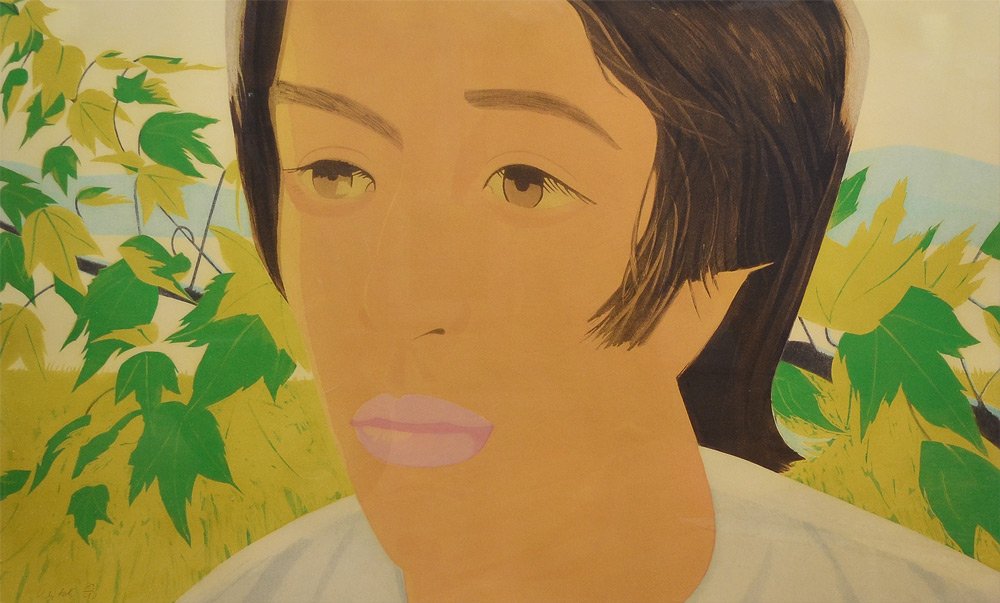 ALEX KATZ ''BOY WITH BRANCH II'' COLOR AQUATINT: KATZ, Alex, (American, 1927- ): "Boy with Branch II", Color Aquatint, 24" x 40", signed lower left, #'d 83/90, custom frame 33 1/2" x 49 1/2".