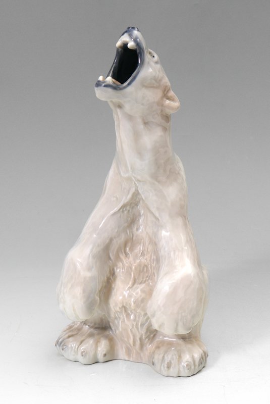 ROYAL COPENHAGEN POLAR BEAR FIGURE #502: ROYAL COPENHAGEN POLAR BEAR FIGURE #502: Seated bear, well-marked on base, 12 3/4'' h. x 6'' x 6''.