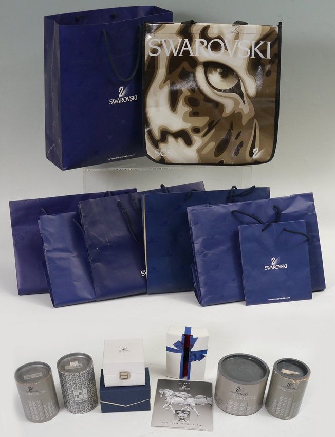 SWAROVSKI CRYSTAL STORE BAGS AND EMPTY BOXES
