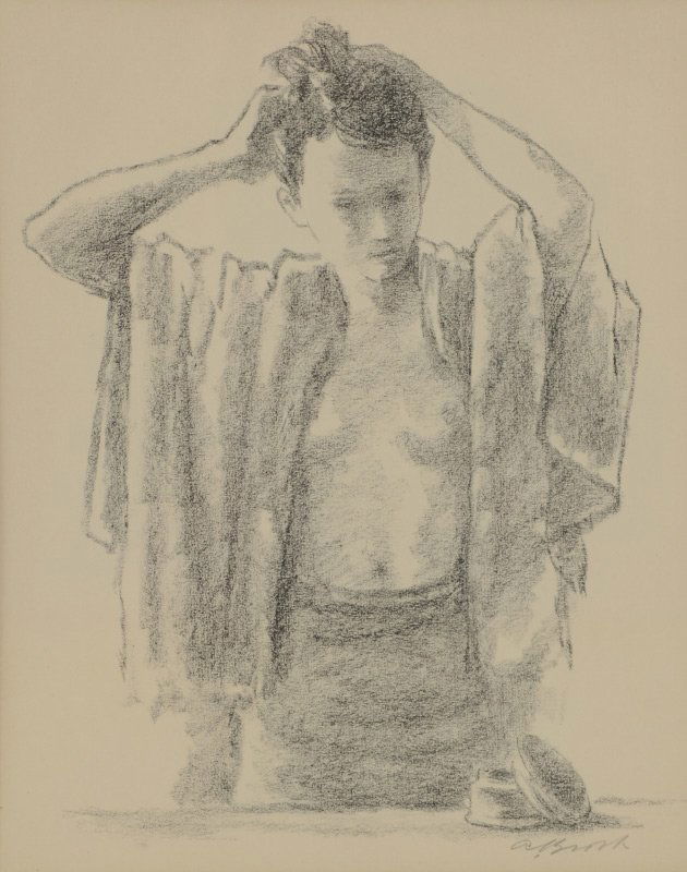 ALEXANDER BROOK LITHOGRAPH "MORNING": BROOK, Alexander, (American, 1898-1980): "Morning", Lithograph, 14" x 11" with margins, pencil signed lower right, framed, 25" x 21", AAA label affixed verso.