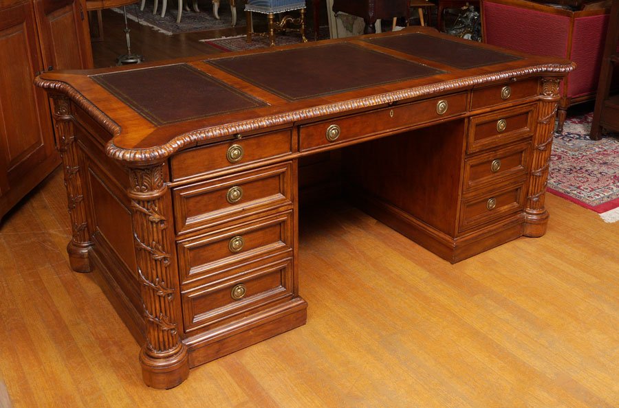 Hekman Leather Top Executive Desk Feb 22 2015 Burchard