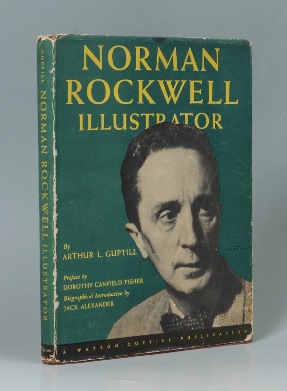 1946 NORMAN ROCKWELL ILLUSTRATOR SIGNED BOOK: 1946 NORMAN ROCKWELL ILLUSTRATOR SIGNED BOOK: Full Title "Norman Rockwell Illustrator" by Arthur Guptill, published New York, 1946, signed front page in ink by Norman Rockwell. Cloth boards, original 