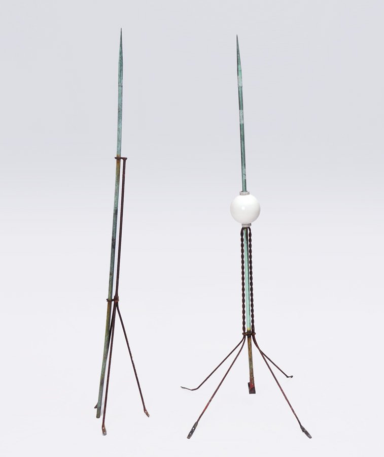 2 VINTAGE COPPER LIGHTNING RODS