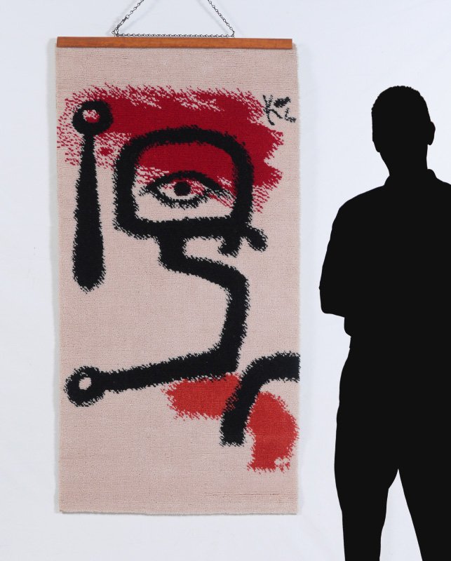 PAUL KLEE TAPESTRY ''LITTLE DRUMMER BOY '': KLEE, Paul, (Swiss, 1879-1940): ''Little Drummer Boy'', Tapestry, limited edition manufactured by Montgomery Ward, Number 933 of 2500, labels affixed verso, approximately 55'' x 29'', comes with custo