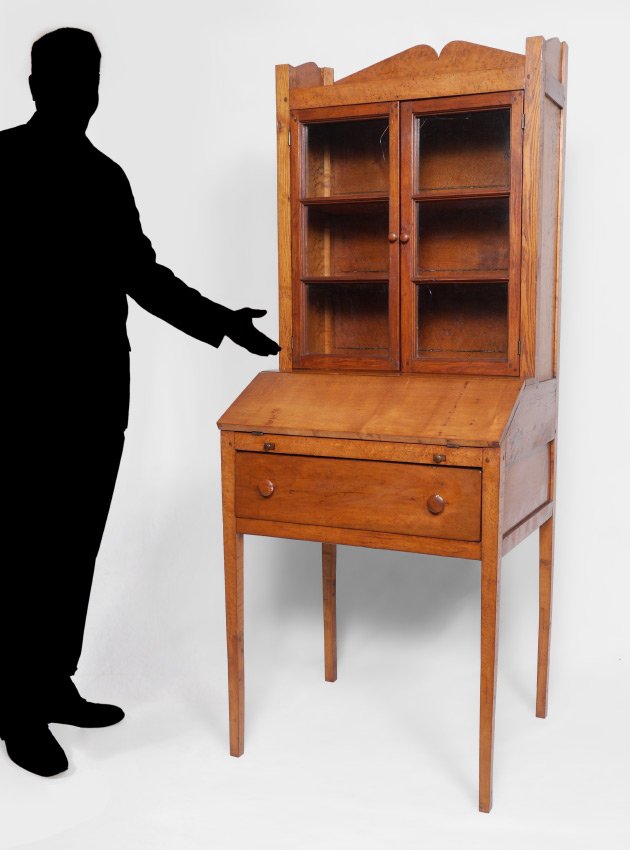 BIRDS EYE MAPLE AMERICAN COUNTRY SECRETARY BOOKCAS (1 of 6)