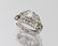 PLATINUM .60 CT CENTER DIAMOND RING W/ BLUE DIAMOND