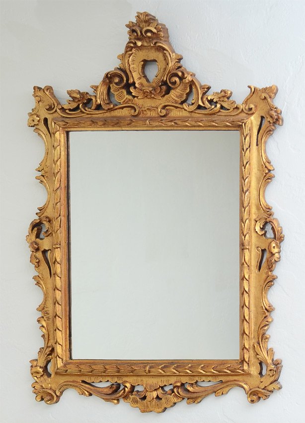 ROCOCO STYLE GILT WALL MIRROR (1 of 2)