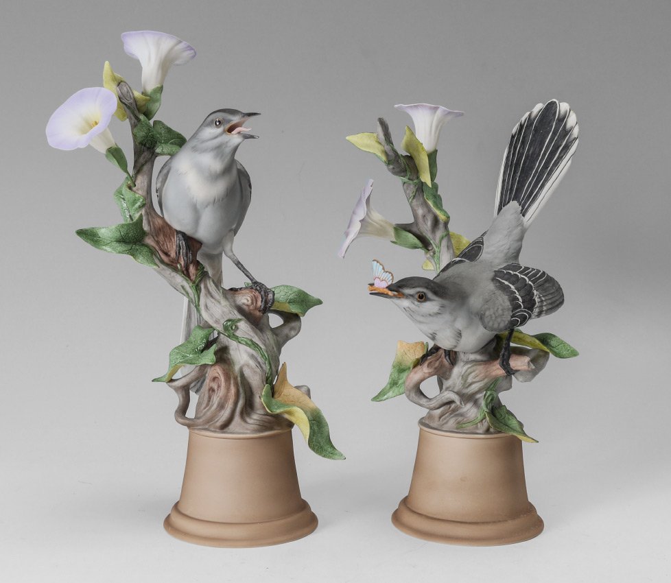 PAIR BOEHM PORCELAIN MOCKINGBIRDS PAIR 459 (1 of 4)