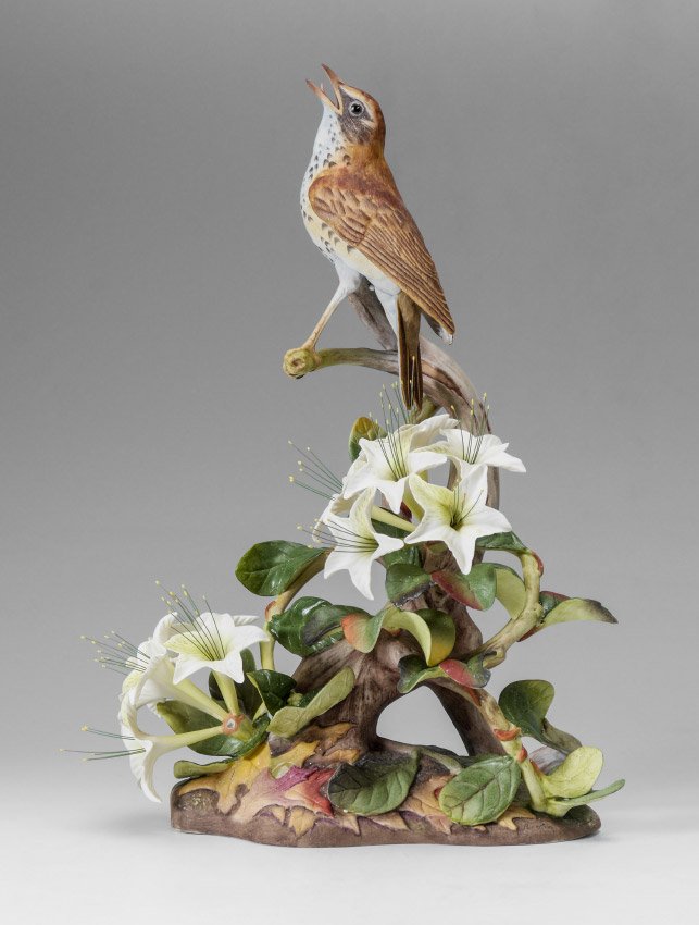 BOEHM WOOD THRUSH PORCELAIN BIRD 485 (1 of 4)