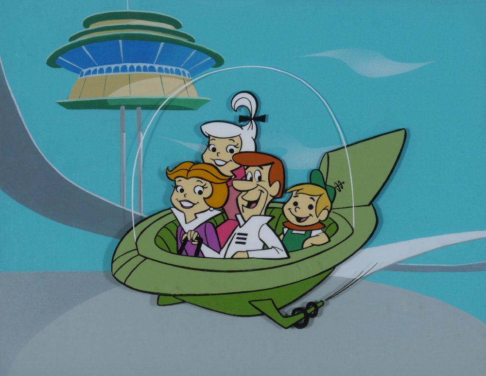 JETSON'S ORIGINAL CARTOON CEL & BACKGROUND (1 of 3)