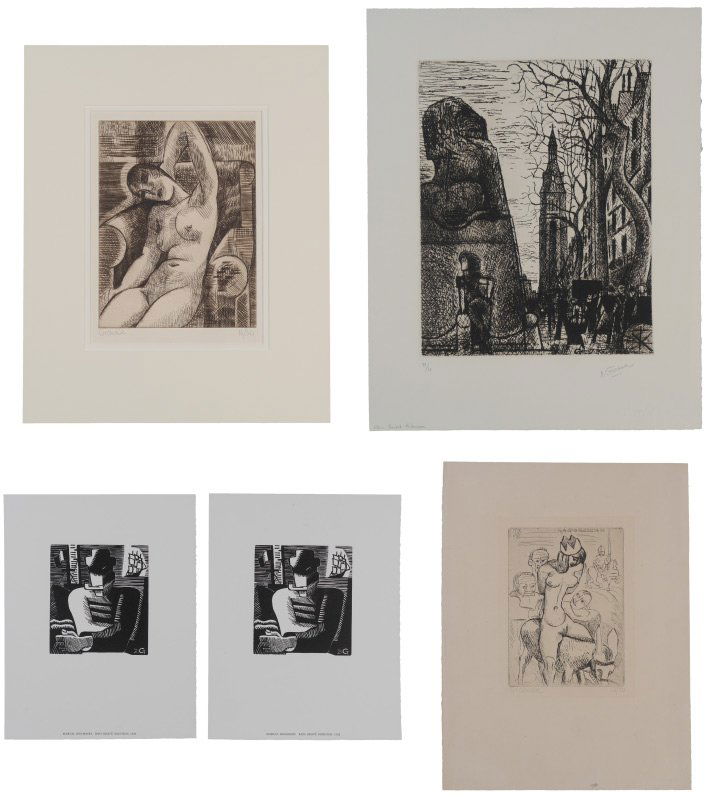 5 PC MARCEL GROMAIRE PRINT LOT (1 of 6)