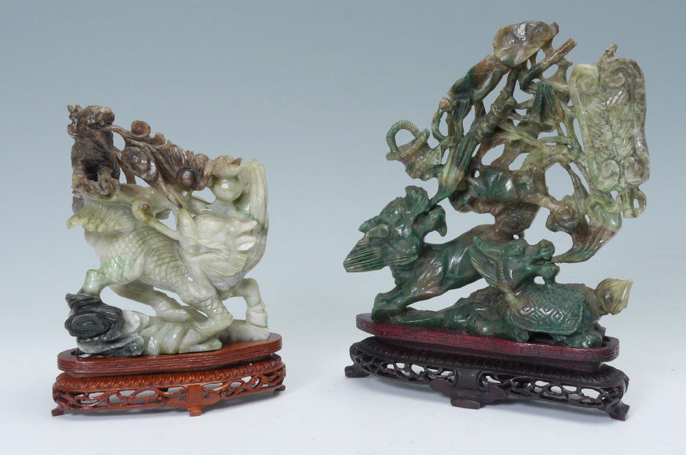 2 CARVED STONE FIGURES IN PRESENTATION BOXES (1 of 3)
