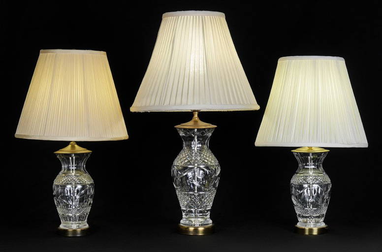 3 Waterford Crystal Lamps