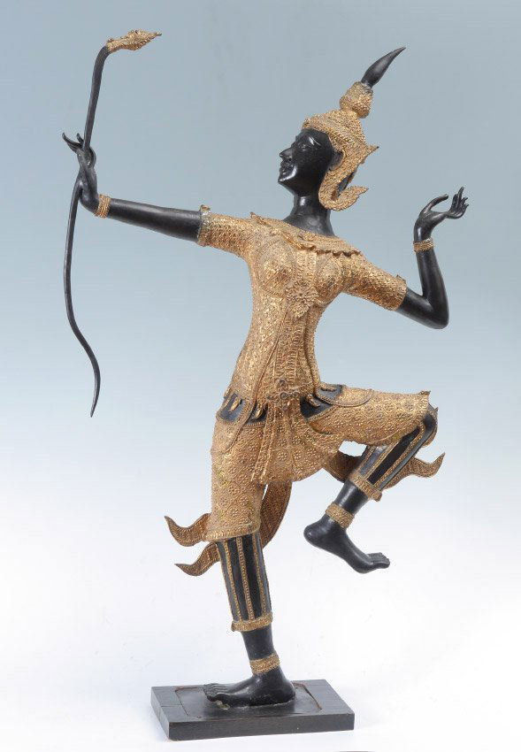 LARGE THAI GILT BRONZE ARCHER (1 of 3)