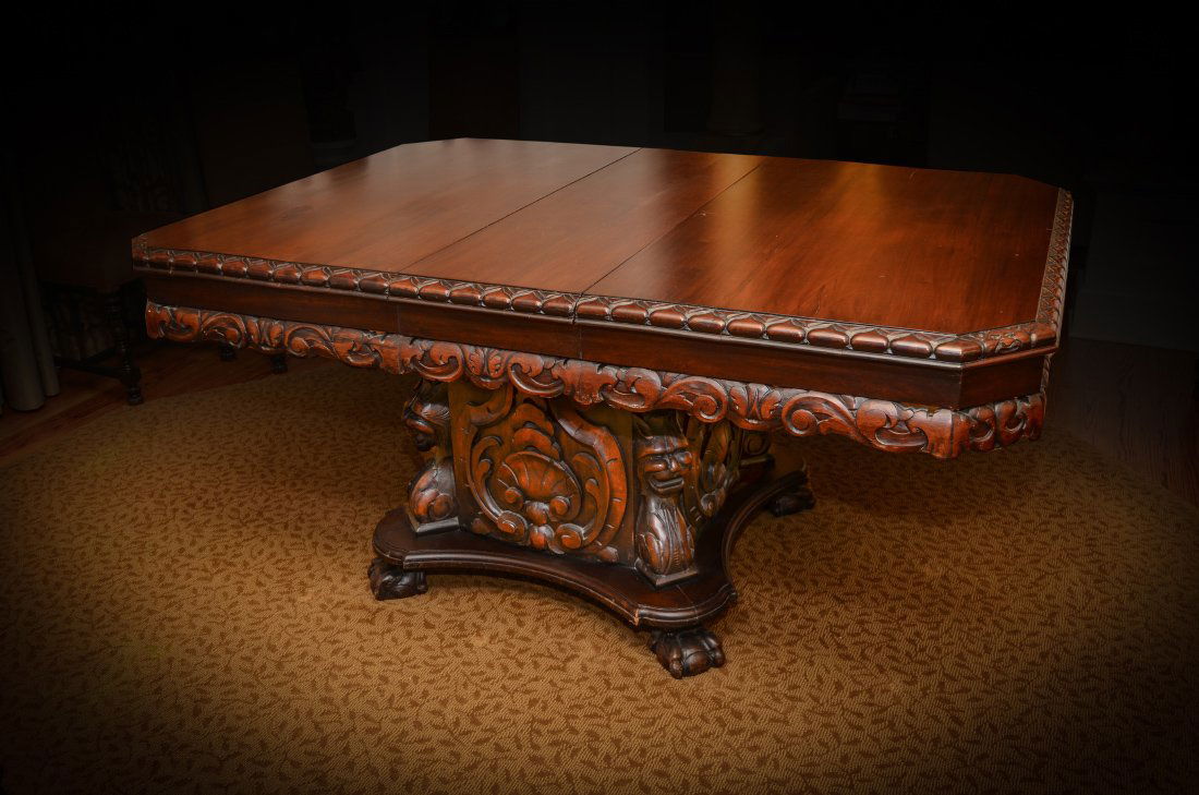 CARVED VICTORIAN EXPANDING DINING TABLE (1 of 4)