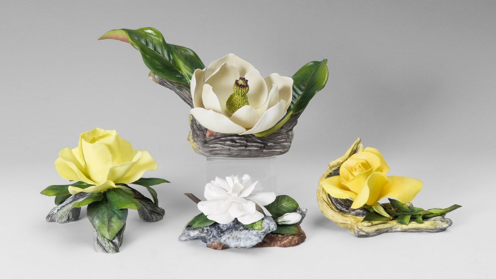 BOEHM PORCELAIN FLOWERS MAGNOLIA ROSES GARDENIA (1 of 4)
