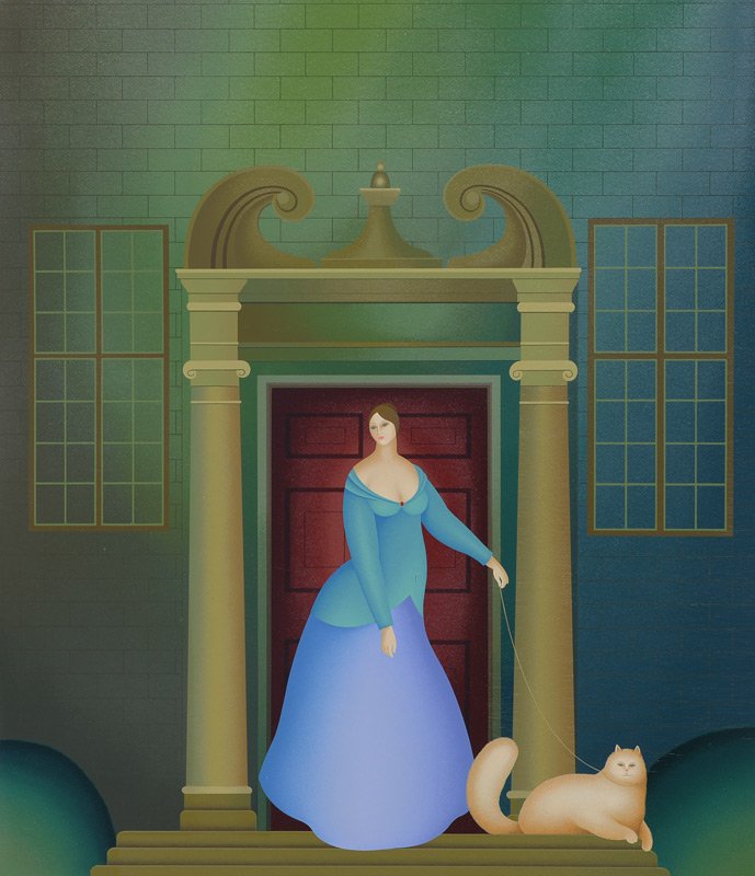 IGOR GALANIN SERIGRAPH WOMAN WITH CAT (1 of 3)