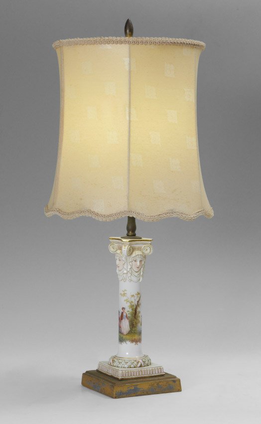 MEISSEN HAND PAINTED FIGURAL BUST LAMP (1 of 4)