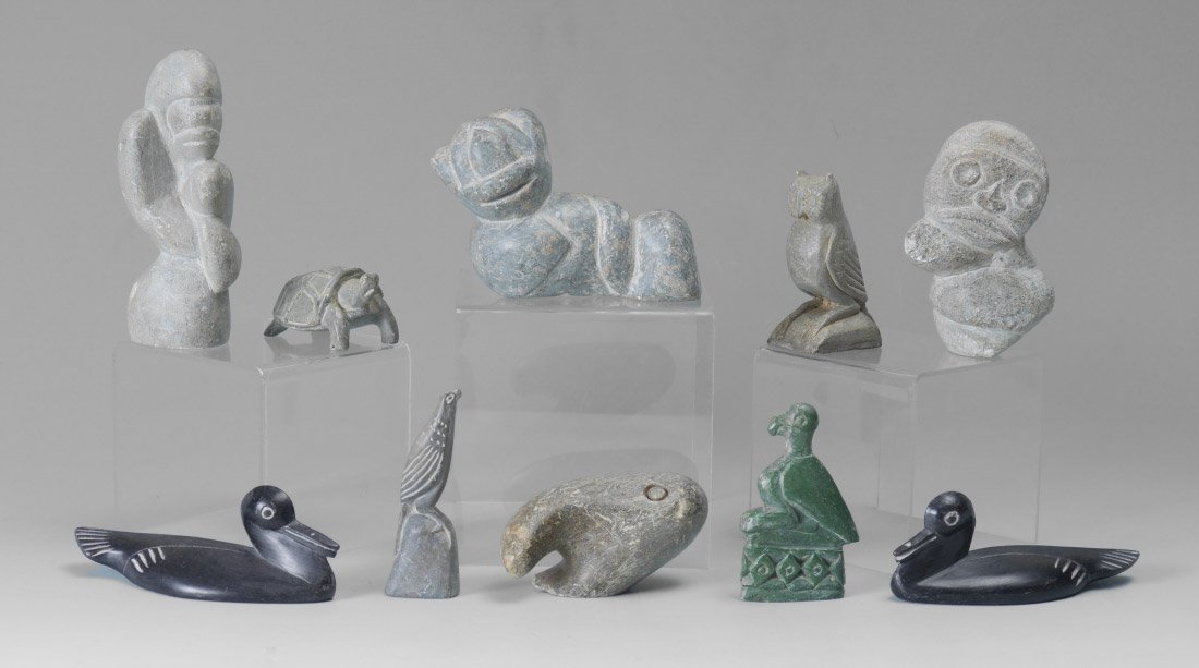 COLLECTION OF CARVED STONE FIGURES (1 of 5)