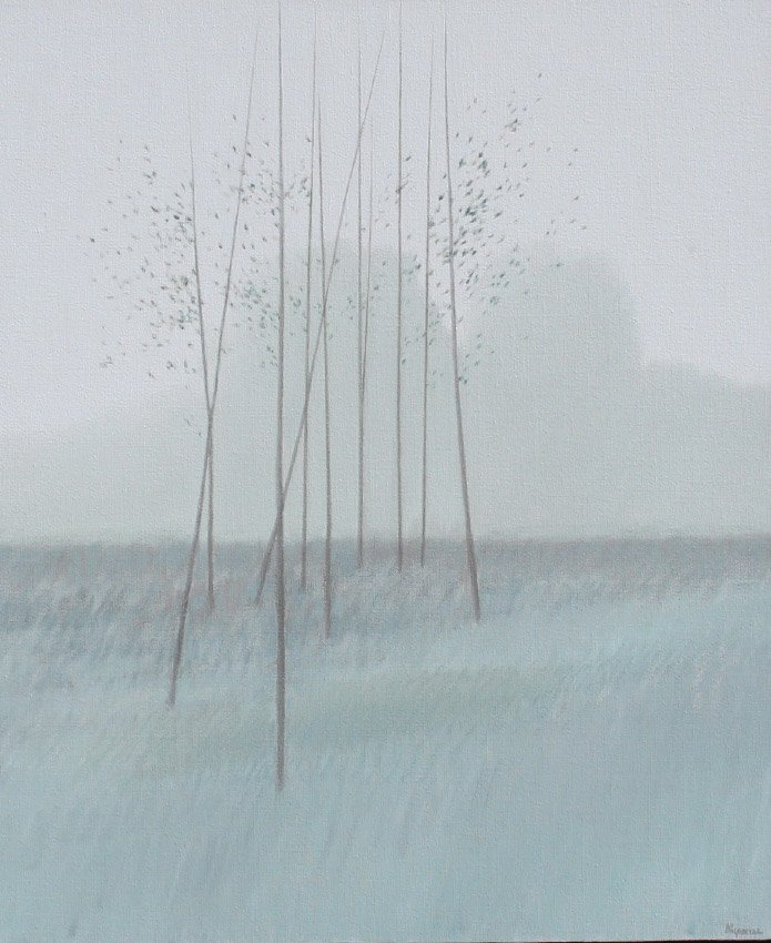 ORIGINAL ROBERT KIPNISS PAINTING "PALE DISTANCE": KIPNISS, Robert (American, 1931- ): "Pale Distance", Oil/Canvas, 23 3/4" x 19 7/8", signed lower right, framed, 25" x 21 1/4". 2007 Original receipt from the Weinstein Gallery for over $25,000.00.