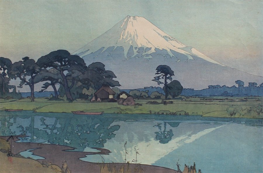 HIROSHI YOSHIDA JAPANESE WOODBLOCK PRINT SUZUKAWA: YOSHIDA, Hiroshi, (Japanese, 1876-1950): "Suzukawa", Japanese Woodblock Print, sight size 10" x 15", signed lower right, seals in left margin, framed, 17" x 20.75".
