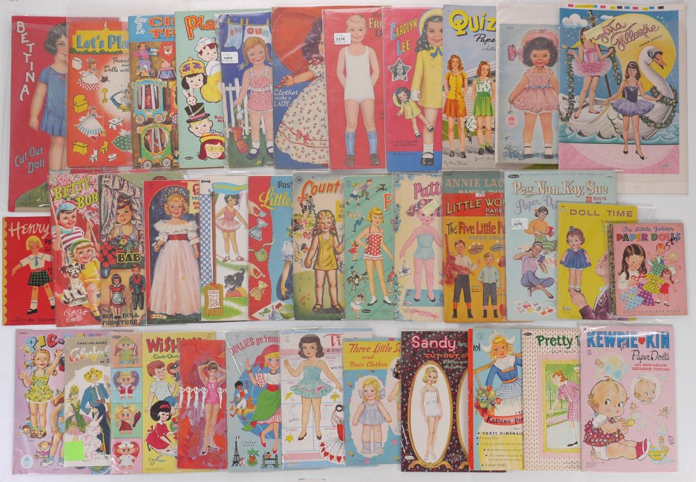 35 VINTAGE PAPER DOLL BOOKS: COLLECTION OF 35 VINTAGE PAPER DOLL BOOKS: Approx. 35 assorted paper dolls books with assorted themes. Publishers to include Saalfield, Whitman, Lowe, Merrill, Little Golden Books and more.