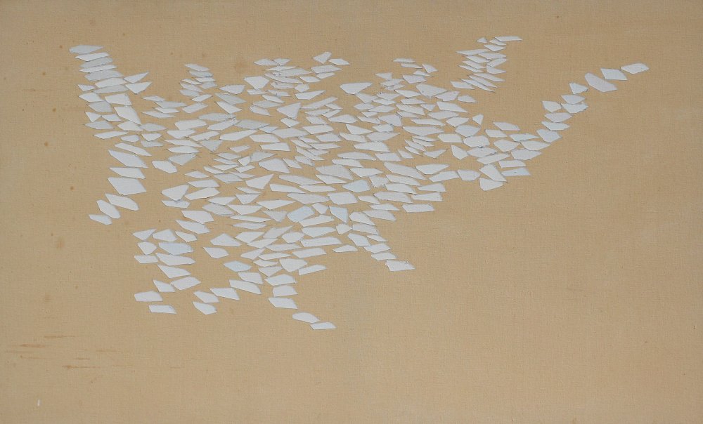 LARGE ROBERT GOODNOUGH PAINTING SILVER GRAY: GOODNOUGH, Robert, (American, 1917-2010): "Silver Gray", Acrylic & Oil/Canvas, 36" X 60", signed and titled verso, dated 1971, Andre Emmerich label affixed verso, also old Christies label affixed vers