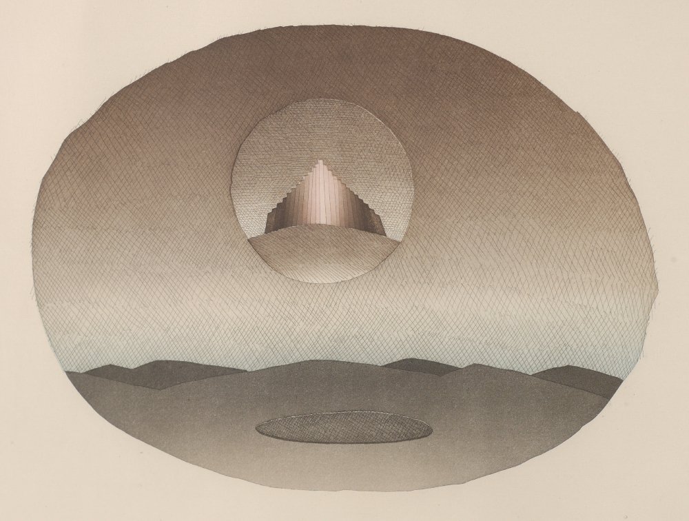 FOLON ABSTRACT ETCHING: FOLON, Jean-Michel, (Belgian, 1934-2005): Abstract Surreal Etching, 19.75" x 25.5" with margins, pencil signed lower right and numbered EA VII/X, blind stamp lower left corner, framed, 31" x 37". Over