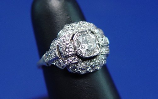 PLATINUM DIAMOND RING 1920 2CTW 75PT F SI1 SZ 5.75