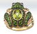 CHARMING 14K PERIDOT & TSAVORITE FROG RING