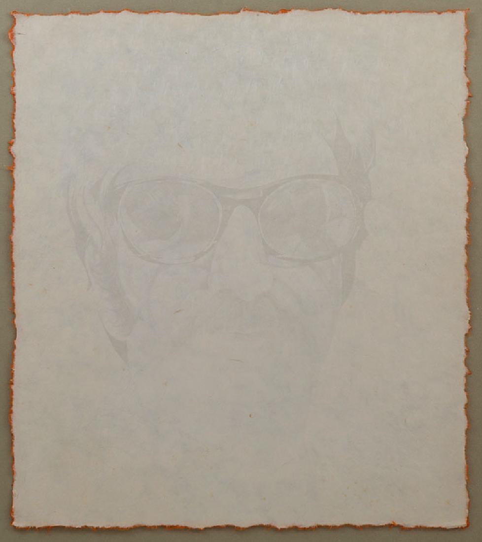 THEO WUJCIK "HOMAGE TO BILLY L. BENASTON": WUJCIK, Theo (American, 1936-2014): "Homage to Billy L. Benaston", Lithograph, float mounted, 16.25" X 14", blind stamp in both lower corners, Bradley Cooper Gallery labeled verso, contemporary metal