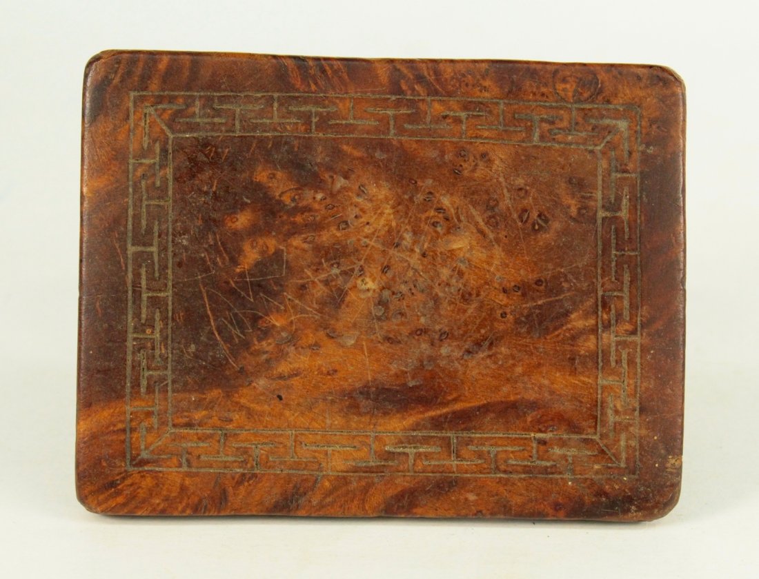 1800's Carved Burl Wood Belt Buckle Plate New England (1 of 8)