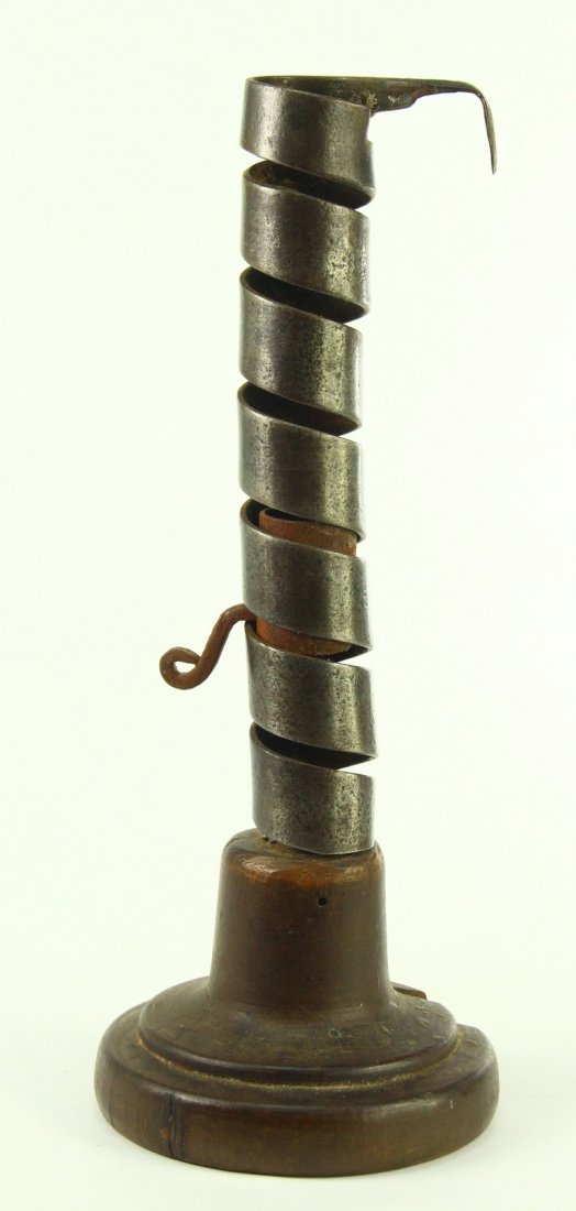 1700's Wrought Iron & Wood Courting Candle Holder #5 (1 of 9)