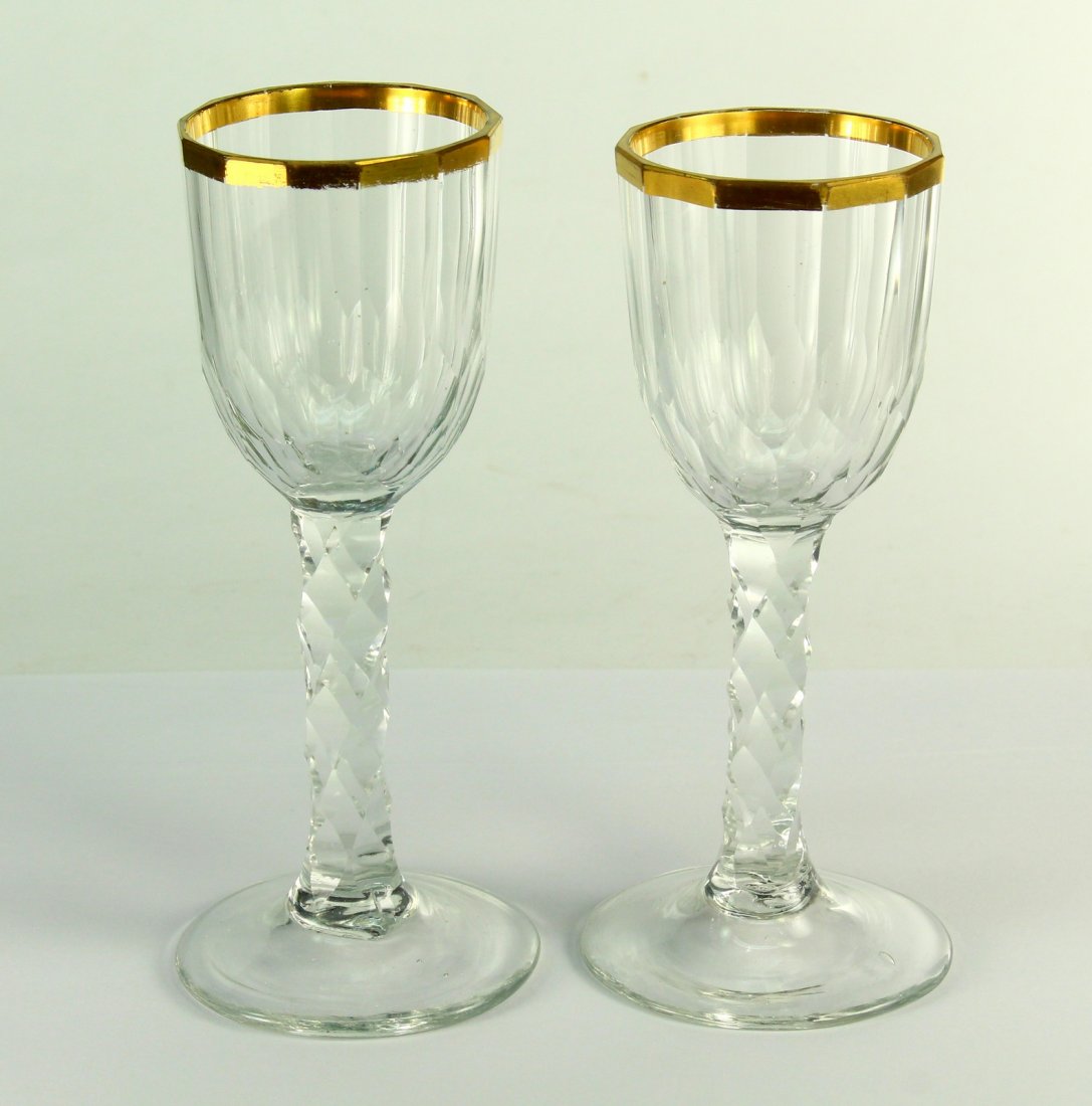 1790-1810 English Pair Cut Crystal Glass Rummers (1 of 12)